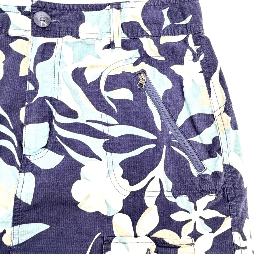 Columbia Floral Ripstop Mini Skirt‎ Womens 8 Blue XCO Cargo Hiking